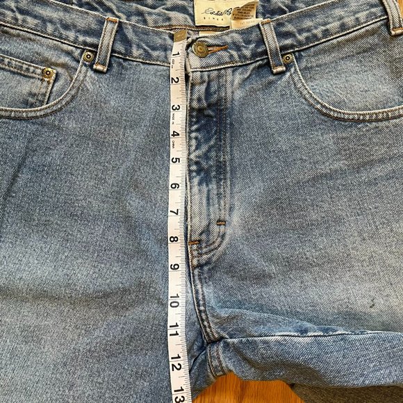 Eddie Bauer Outdoor Outfitter Mens Denim Blue Jean Medium Wash Shorts Size 34 - Picture 12 of 14
